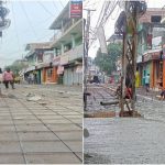 সৈয়দপুরে রাস্তার মাঝে বৈদ্যুতিক খুঁটি রেখেই চলছে নির্মাণ কাজ