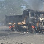 রাজশাহীতে ট্রাকের ধাক্কায় দরজি নিহত, দুই ট্রাকে আগুন